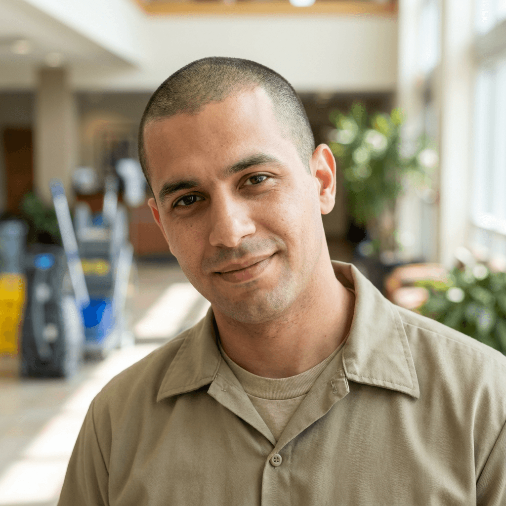 Khalid Hassan, a Middle Eastern man in his early 30s, smiling
